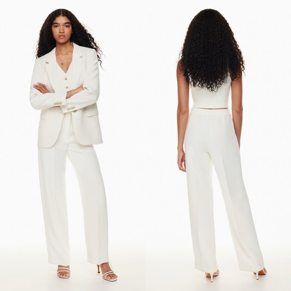 NWT Aritzia Wilfred Alanya Trouser Wide Leg Pants Light...